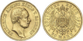 World Coins
20 Mark. 1913-E. FRIEDRICH AUGUST III. SAXONY. MULDENHUTTEN. 7,94 grs. AU. Fr-3848; KM-1265. EBC/EBC+.