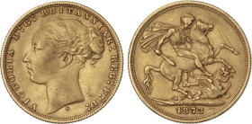 World Coins
Sovereign. 1873-S. VICTORIA. SYDNEY. 7,90 grs. AU. (Golpecitos y rayitas). Fr-15; KM-7. MBC.