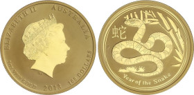 World Coins
100 Dollars. 2013-P. ELIZABETH II. PERTH. 31,11 grs. AU (999). Año de la Serpiente. Tirada estimada: 388 piezas. MUY RARA. KM-2003. PROOF...