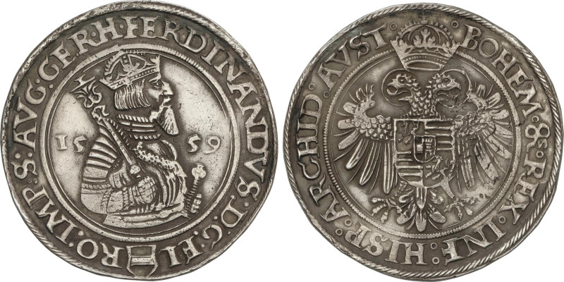 World Coins
Thaler. 1559. FERDINAND I HABSBURG. JOACHIMSTHAL. 28,69 grs. AR. RA...