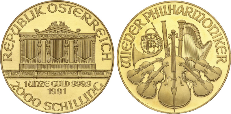 World Coins
2.000 Schilling. 1991. 31,10 grs. AU. Orquesta Filarmónica de Viena...
