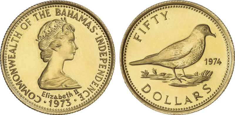 World Coins
50 Dollars. 1974. ELIZABETH II. 2,74 grs. AU. Tobacco Dove. Fr-21; ...