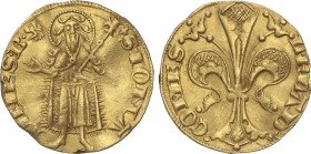 World Coins
Florin. S/F. LOUIS DE CRÉCY. FLANDERS (VLAANDEREN). Anv.: L FLAD - COMES. Flor de lis. Rev.: + S. IOHA - NNES. B. San Juan Batista de fre...