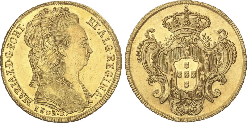 World Coins
6.400 Reis. 1803-R. MARIA I. RIO DE JANEIRO. 14,28 grs. AU. (Leves ...