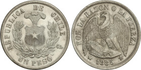 World Coins
1 Peso. 1885. SANTIAGO. 24,90 grs. AR. Brillo original. KM-142.1. EBC-/EBC.