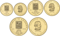 World Coins
Serie 3 monedas 1.000, 1.500 y 2.000 Pesos. 1973. 4,22; 8,59 y 12,82 grs. AU. 100 Aniversario de Guillermo Valencia. Tiradas: 10.000, 5.0...