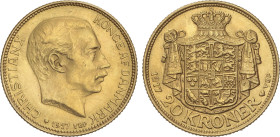 World Coins
20 Kroner. 1917-VBP. CHRISTIAN X. 8,94 grs. AU. (Leves golpecitos). Fr-299; KM-817.1. EBC.