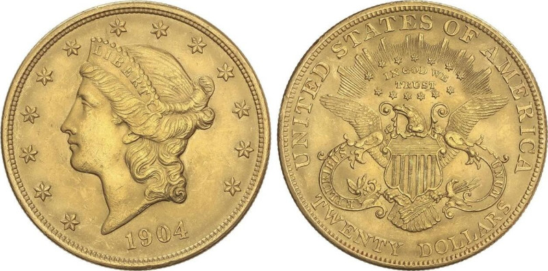 World Coins
20 Dollars. 1904. 33,37 grs. AU. Coronet Head. (Leves rayitas). Fr-...