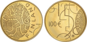 World Coins
100 Euro. 2010-P. 5,63 grs. AU. 150 Aniversario Divisa finlandesa. En estuche original con certificado. Tirada máxima: 7.000 piezas. Fr-2...