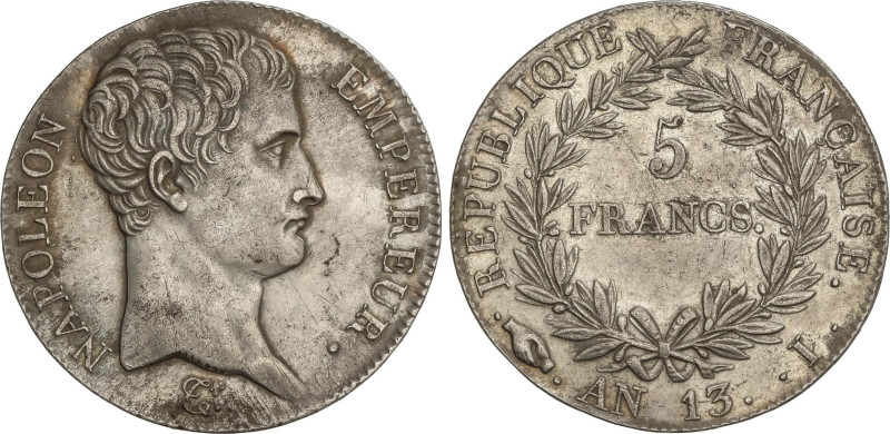 World Coins
5 Francs. An 13-I. NAPOLEON EMPEREUR. LIMOGES. 24,85 grs. AR. (Leve...