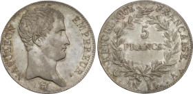 World Coins
5 Francs. An 14-A. NAPOLEON EMPEREUR. PARÍS. 24,86 grs. AR. (Leves rayitas). RARA ASÍ. KM-662.1. EBC.