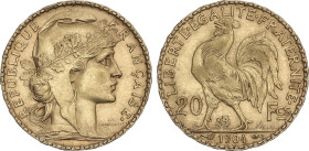 World Coins
20 Francs. 1904. III REPUBLIQUE. PARÍS. 6,44 grs. AU. Gallo. (Levísimos golpecitos). Fr-596a; KM-857. EBC+.