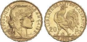 World Coins
20 Francs. 1908. III REPUBLIQUE. 6,43 grs. AU. Gallo. Fr-596a; KM-857. EBC.