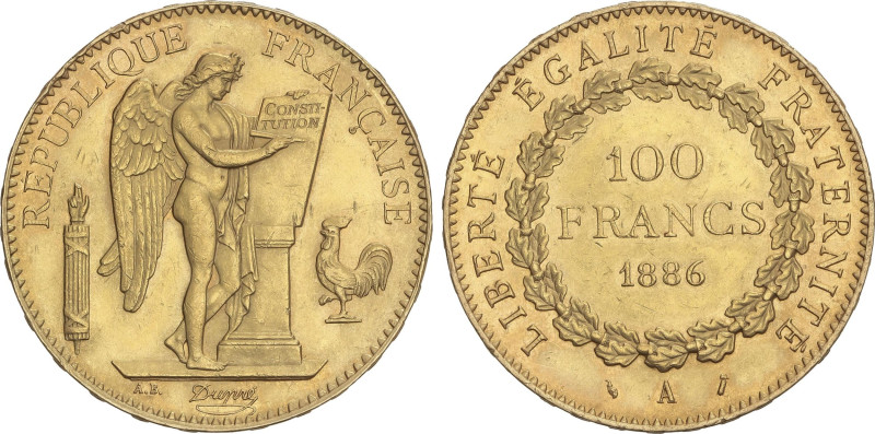 World Coins
100 Francos. 1886-A. III REPUBLIQUE. PARIS. 32,24 grs. AU. (Pequeño...