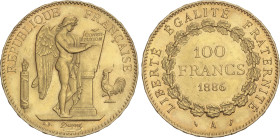 World Coins
100 Francos. 1886-A. III REPUBLIQUE. PARIS. 32,24 grs. AU. (Pequeños golpecitos). Restos de brillo original. Fr-590; Gad-1137; KM-832. EB...