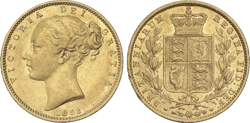 World Coins
Sovereign. 1853. VICTORIA. 7,92 grs. AU. W.W. levantado (raised). R...