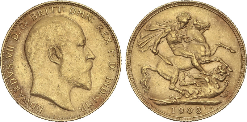 World Coins
Sovereign. 1908. EDWARD VII. 7,96 grs. AU. Fr-400, KM-805. EBC-/MBC...