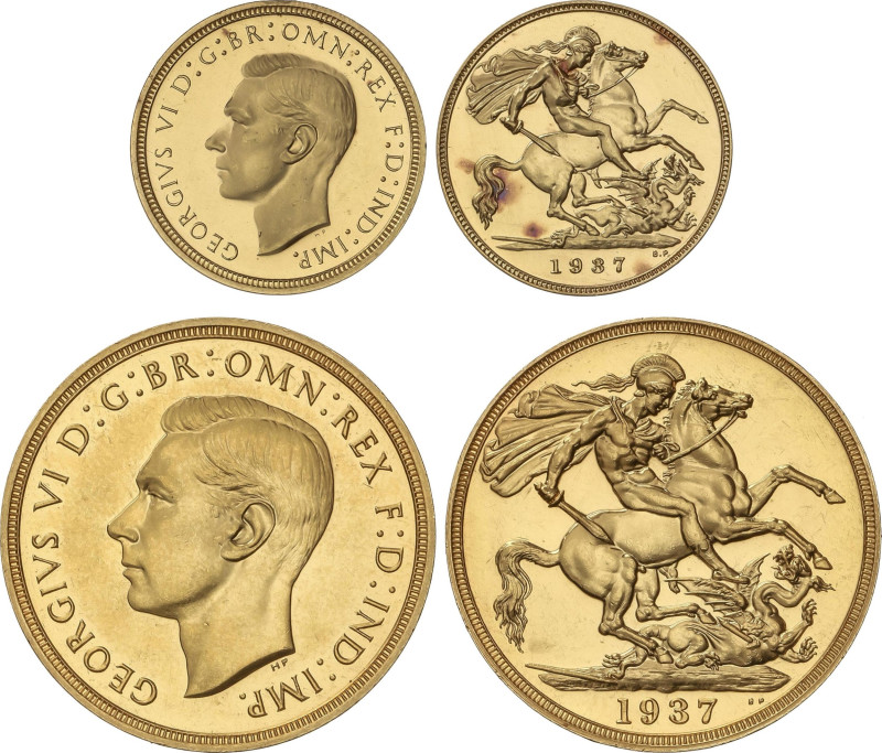 World Coins
Lote 2 monedas 1/2 Sovereign y 2 Pounds. 1937. GEORGE VI. 4,00 y 15...