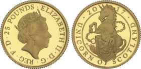 World Coins
25 Pounds. 2007. ELIZABETH II. 7,78 grs. AU. The Queen´s Beasts: The Unicorn of Scotland. En estuche original con certificado numero 0182...