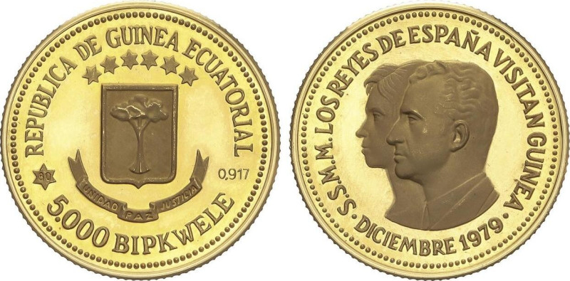 World Coins
5.000 Bipkwele. 1979(*80). 3,98 grs. AU. Visita de los Reyes de Esp...