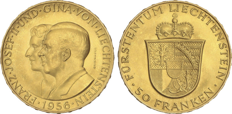 World Coins
50 Franken. 1956. FRANZ JOSEF II. 11,26 grs. AU. Principe Francisco...