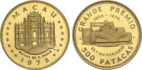 World Coins
500 Patacas. 1978. 7,94 grs. AU. 25 aniversario Gran Premio: Bólido sin publicidad. En estuche original con certificado. Tirada máxima: 5...