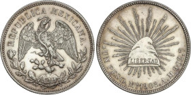 World Coins
8 Reales. 1908. MÉXICO. A.M. 26,96 grs. AR. (Limpiada). ESCASA. KM-409.2. EBC.