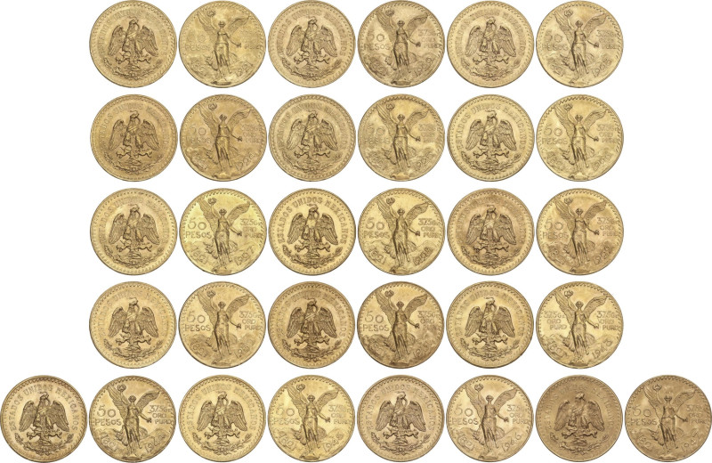World Coins
Lote 16 monedas 50 Pesos. 1921 a 1947. Peso total de 624,55 grs. AU...