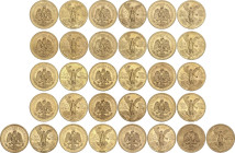World Coins
Lote 16 monedas 50 Pesos. 1921 a 1947. Peso total de 624,55 grs. AU. Centenario Independencia. Colección completa con un 50 Pesos de cada...