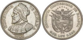 World Coins
50 Centesimos. 1904. 24,90 grs. AR. Vasco Nuñez de Balboa. (Leves golpecitos). Ligera pátina. KM-5. EBC.