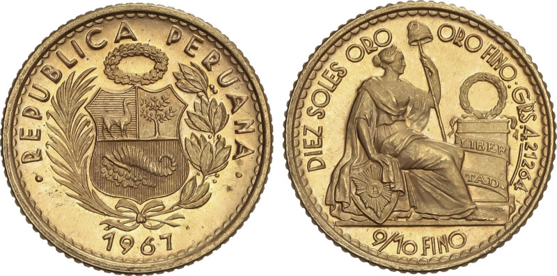 World Coins
10 Soles. 1967. 4,67 grs. AU. Fr-81; KM-236. SC.