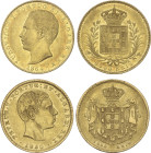 World Coins
Lote 2 monedas 2.000 Reis. 1860 y 1864. PEDRO V y LUIZ I. 3,52 y 3,51 grs. AU. Fr-148, 154; KM-500, 511. MBC+ y EBC-.