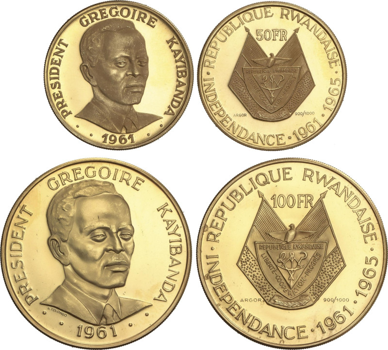 World Coins
Lote 2 monedas 50 y 100 Francs. (1965). 15,05 y 30,04 grs. AU. Pres...
