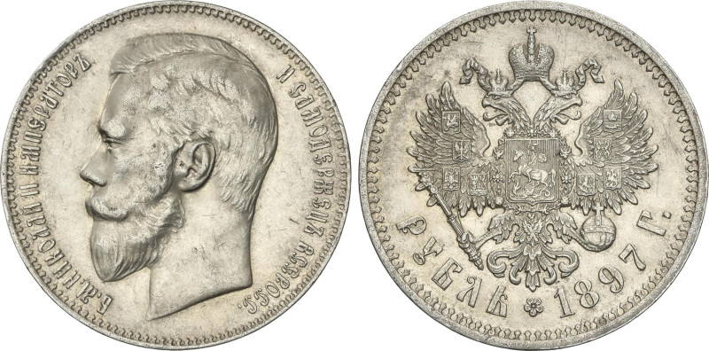 World Coins
Rouble. 1897-Г. NICHOLAS II. SAINT PETERSBURG. 19,92 grs. AR. Y-59....