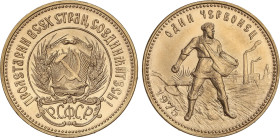 World Coins
Chervonetz (10 Roubles). 1975. 8,63 grs. AU. Brillo original. Fr-181a; Y-85. FDC.