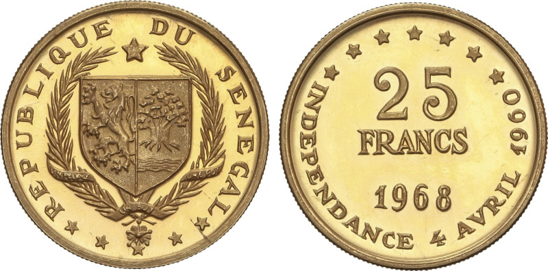 World Coins
25 Francs. 1968. Anv.: 8º Aniversario Independencia. 7,99 grs. AU. ...