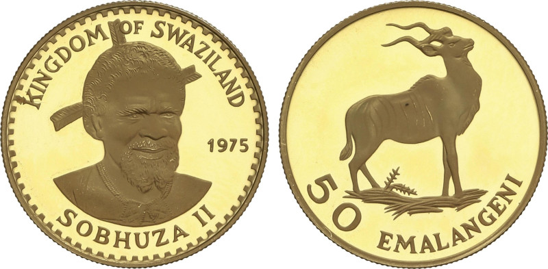 World Coins
50 Emalangeni. 1975. 4,28 grs. AU. 75 Aniversario Sobhuza II: Antil...