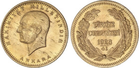 World Coins
100 Kurush. 1923/41. ATATÜRK. 7,2 grs. AU. Fr-205, KM-855. EBC+.