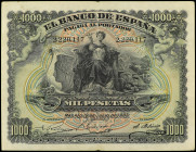 Spanish Banknotes
1.000 Pesetas. 15 Julio 1907. Palacio Real de Madrid. (Algo sucio). RARO. Ed-322. MBC.
