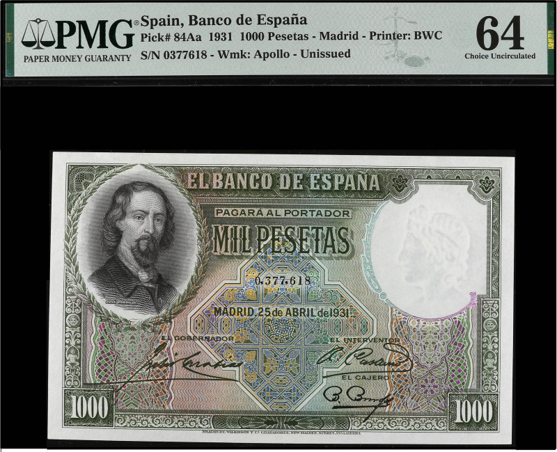 Spanish Banknotes
1.000 Pesetas. 25 Abril 1931. Precintado y garantizado por PM...