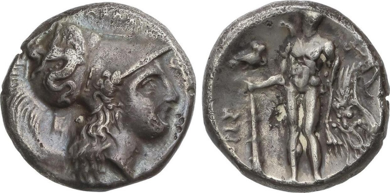 Ancient Greece
Estátera. 281-278 a.C. HERAKLEIA. LUCANIA. Anv.: Cabeza de Atene...