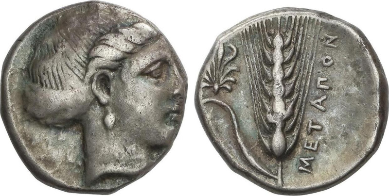 Ancient Greece
Estátera. 400-340 a.C. METAPONTO. LUCANIA. Anv.: Cabeza de Demét...