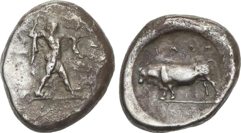 Ancient Greece
Estátera. 470-445 a.C. POSEIDONIA. LUCANIA. Anv.: Poseidón avanz...