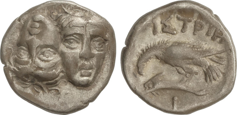 Ancient Greece
Estátera. 400-350 a.C. ISTROS. TRACIA. Anv.: Dos cabezas masculi...