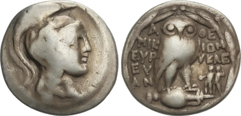 Ancient Greece
Tetradracma. 124-123 a.C. ATENAS. ATICA. Anv.: Cabeza de Atenea ...