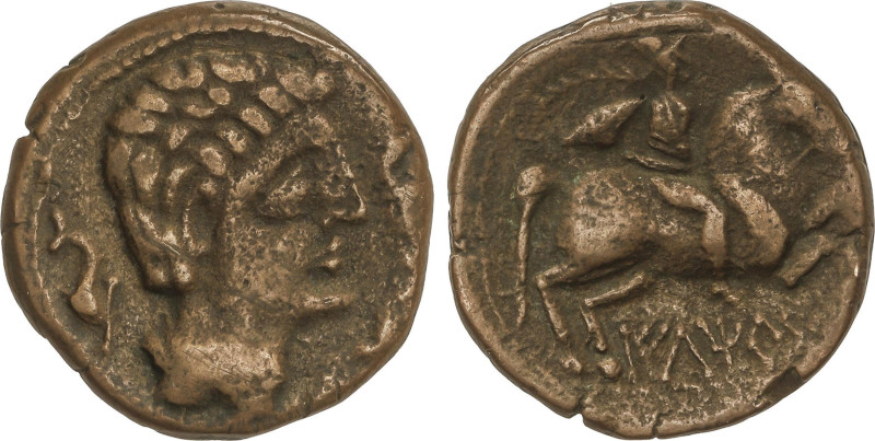 Celtiberian Coins
As. 220-200 a.C. ILTIRTA (LLEIDA). Anv.: Cabeza masculina rod...