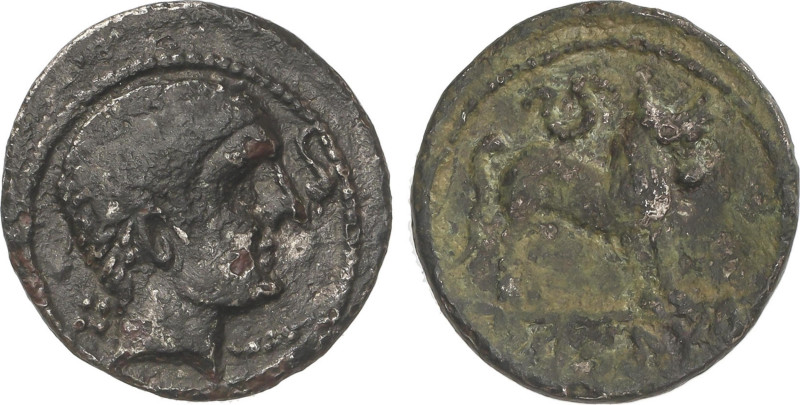 Celtiberian Coins
Dracma forrado. 170-20 a.C. ARSGITAR (SAGUNTO, Valencia). Anv...