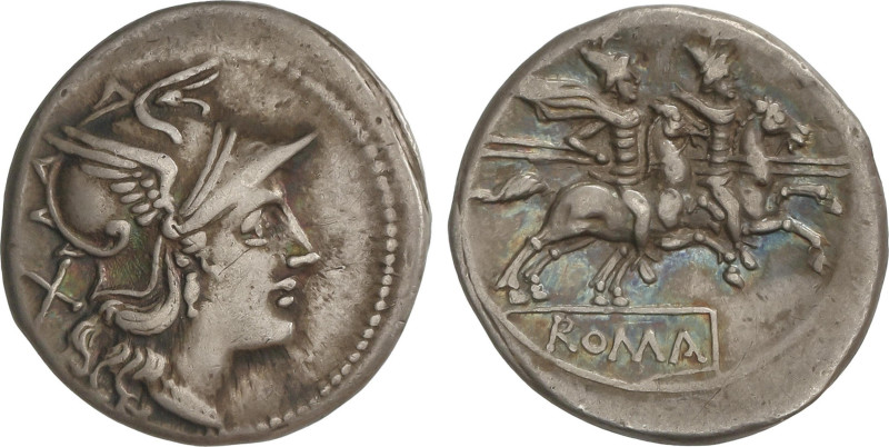 Roman Coins
Denario. 200-190 a.C. ANÓNIMA. SUR de ITALIA. Anv.: Cabeza de Roma ...