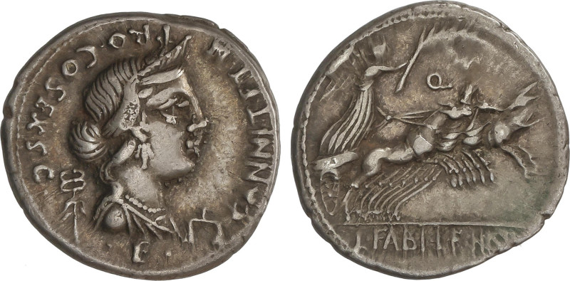 Roman Coins
Denario. 82-81 a.C. ANNIA. C. Annius y Lucius Fabius. HISPANIA. Anv...