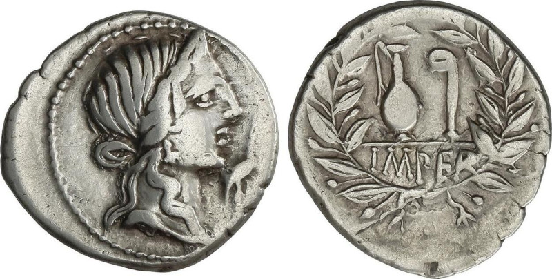 Roman Coins
Denario. 81 a.C. CAECILIA. Q. Caecilius Metellus Pius. HISPANIA. An...